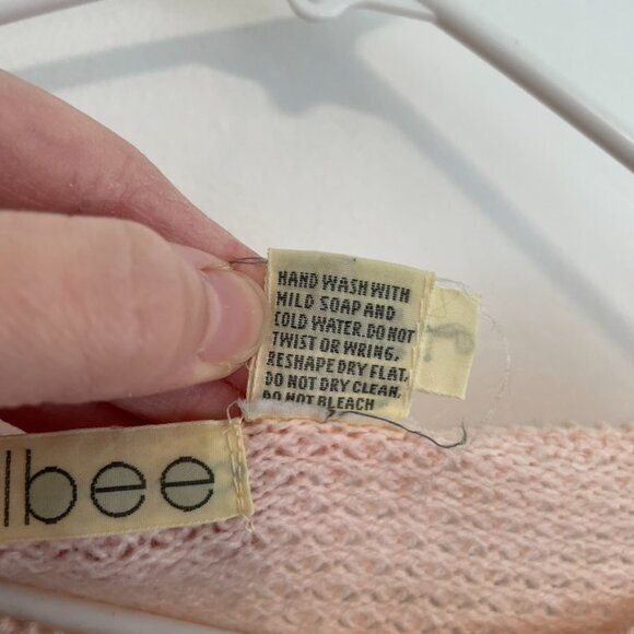 VINTAGE VTG ALBEE Light Baby Pink Pastel Embroidered Cottagecore Grandma Sweater - Picture 11 of 16